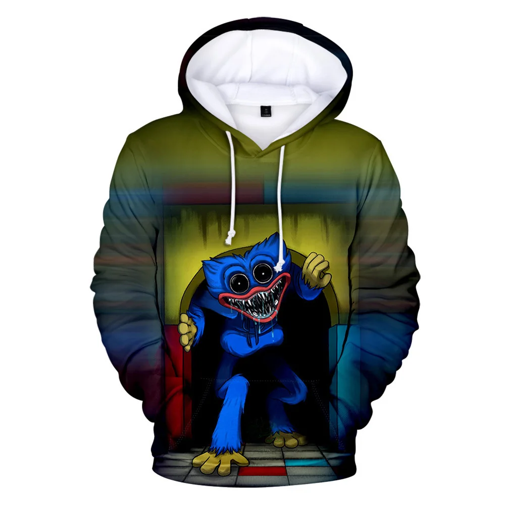

Poppy Playtime Men's Hoodies Cartoon Printed Hooded Sweatshirt Pullover Outfit Poppy's Playtime Color Block Loose Casual Top