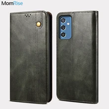 Vintage Leather Flip Cover For Samsung Galaxy M52 5G Wallet Case Card Stand Magnet Book Cover Luxury Casual Phone Fundas