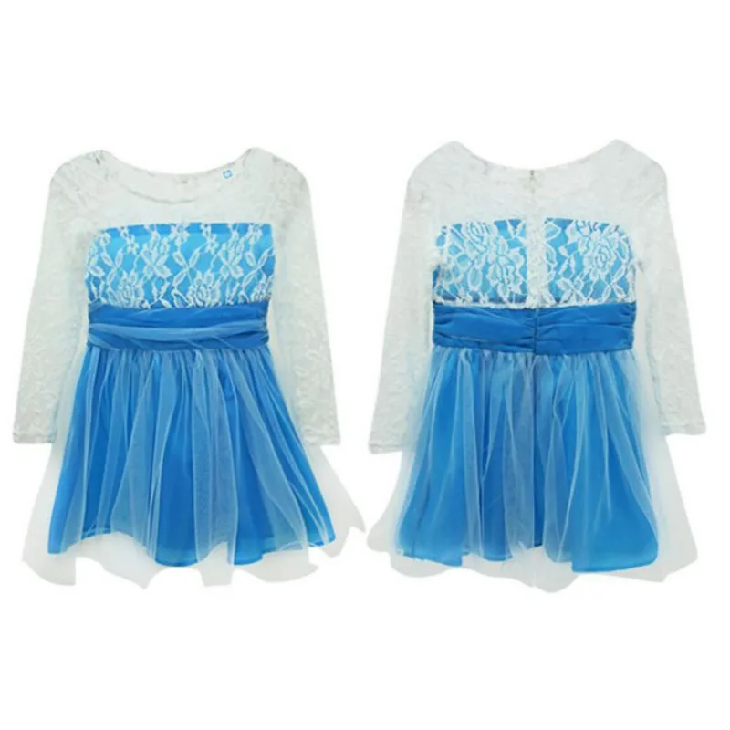2-11 Years Children Girls Blue Clothing Wedding Evening Pretty Girl Dress Princess Party Pageant Lace Tulle | Детская одежда и