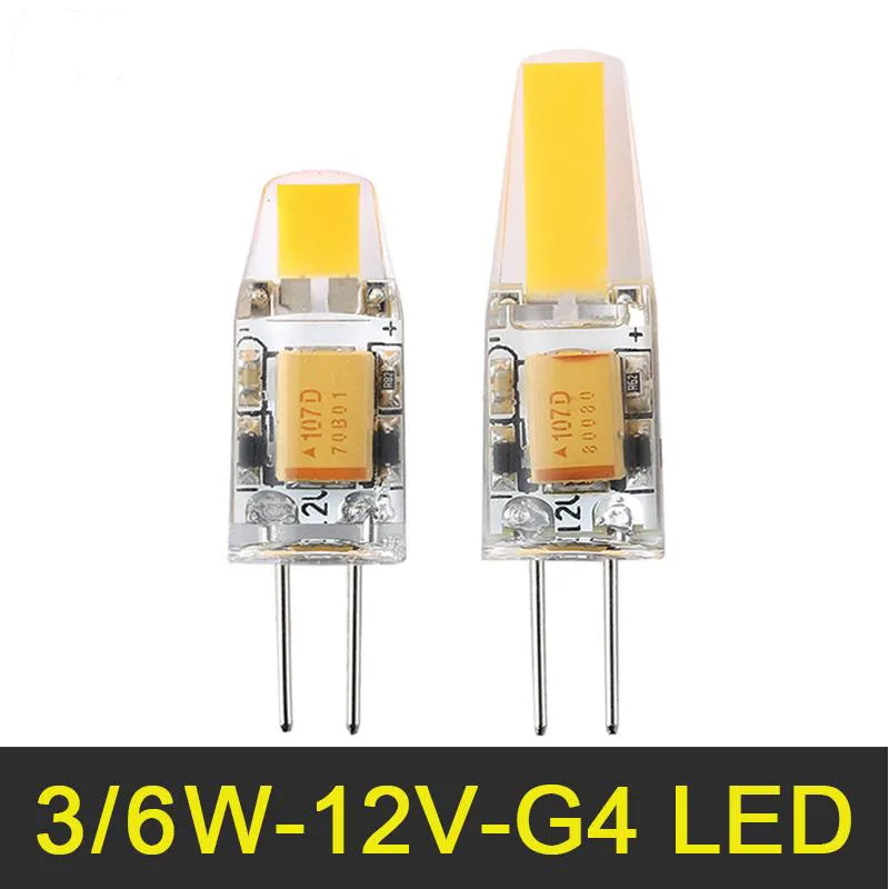 Мини G4 12V 20v AC/DC COB Светодиодная лампа источник света 3W 6W LED для хрустальной люстры