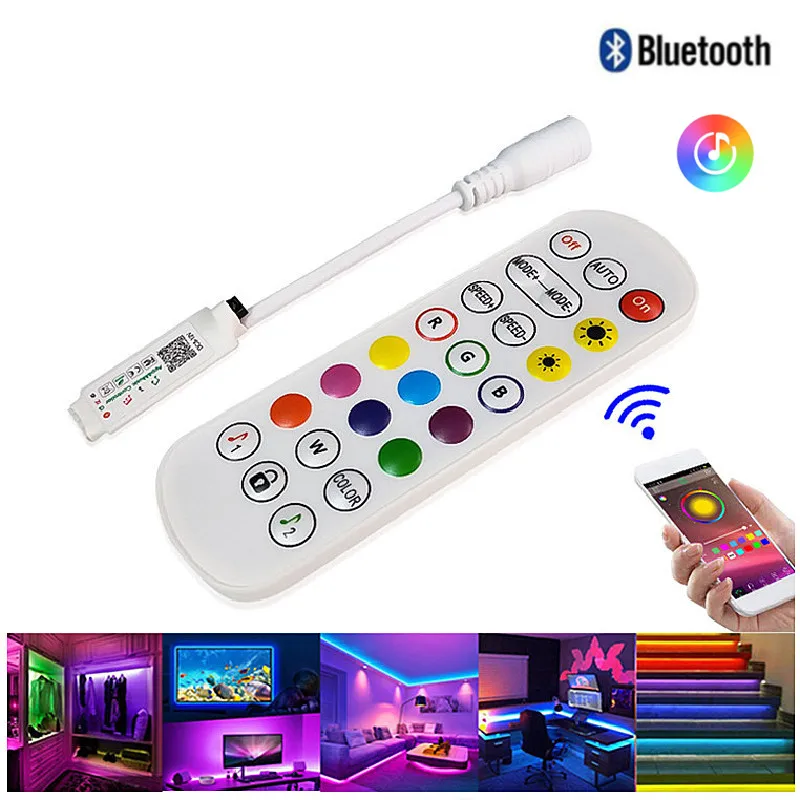 Bluetooth RGB Управление Для Светодиодные ленты светильник s DC5-12V APP/музыка/пульт ДУ для