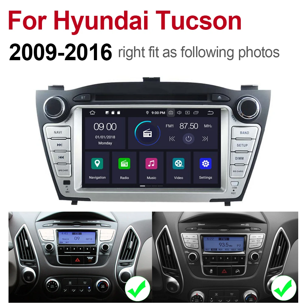 ZaiXi 2din Android 9 0 Восьмиядерный 4 Гб ОЗУ автомобильный DVD плеер для Hyundai Tucson 2009 ~ 2016 GPS
