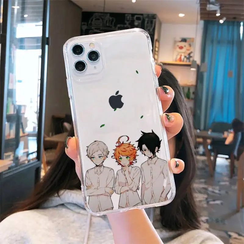 

Anime The Promised Neverland Phone Case Transparent for iPhone 6 7 8 11 12 s mini pro X XS XR MAX Plus cover funda shell