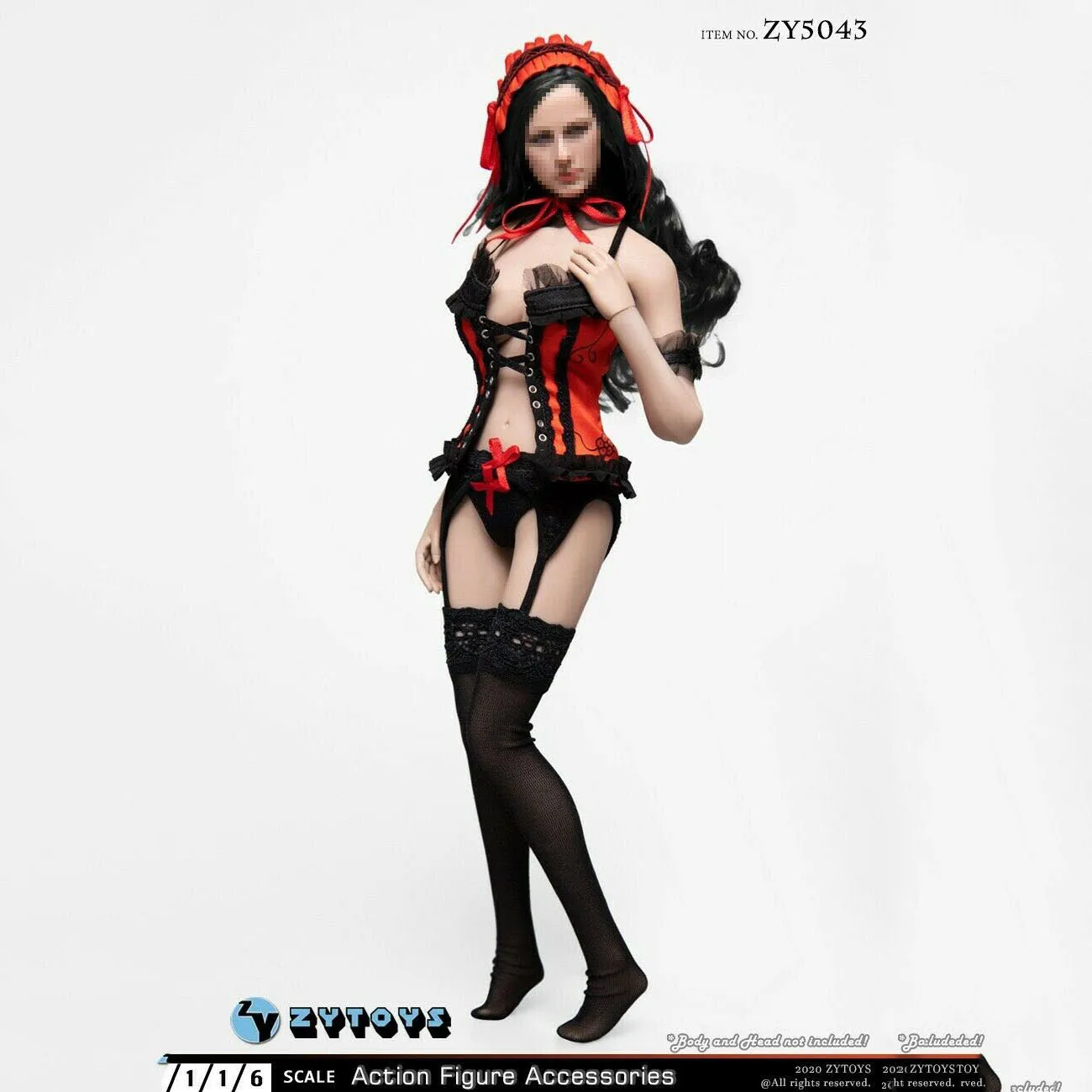 

ZY5043 масштаб 1/6 наряд горничной женская красная одежда набор моделей ZYTOYS коллекционная игрушка