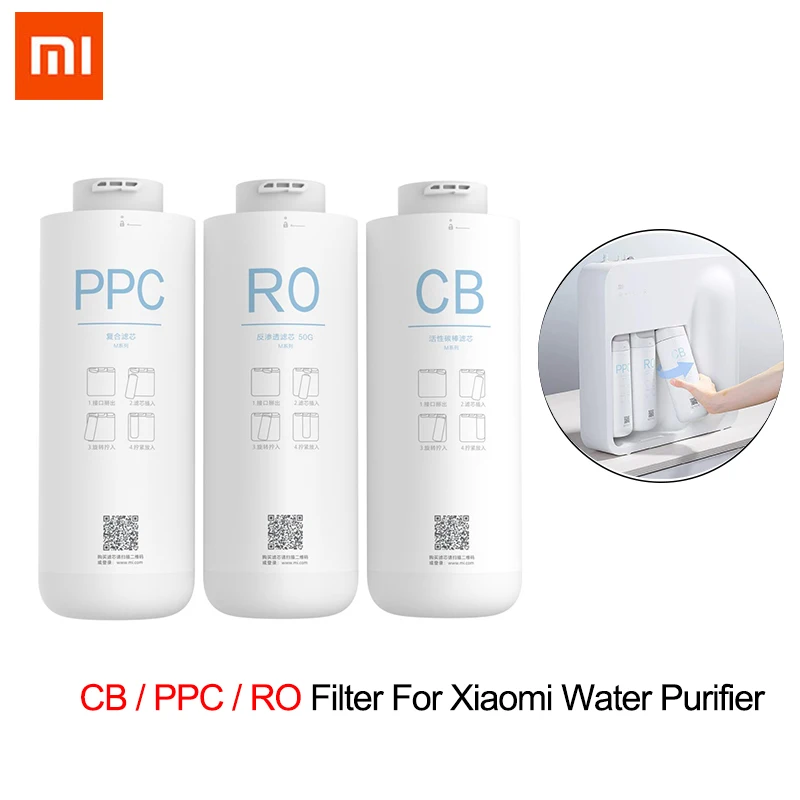 

Original 1PCS CB/PPC/RO Filter For Xiaomi Water Purifier C1 4 Stage Deep Purification Home Appliance Accessories Filter Element