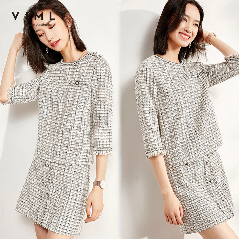 Женский винтажный комплект из 2 предметов Vimly элегантный топ с круглым вырезом и