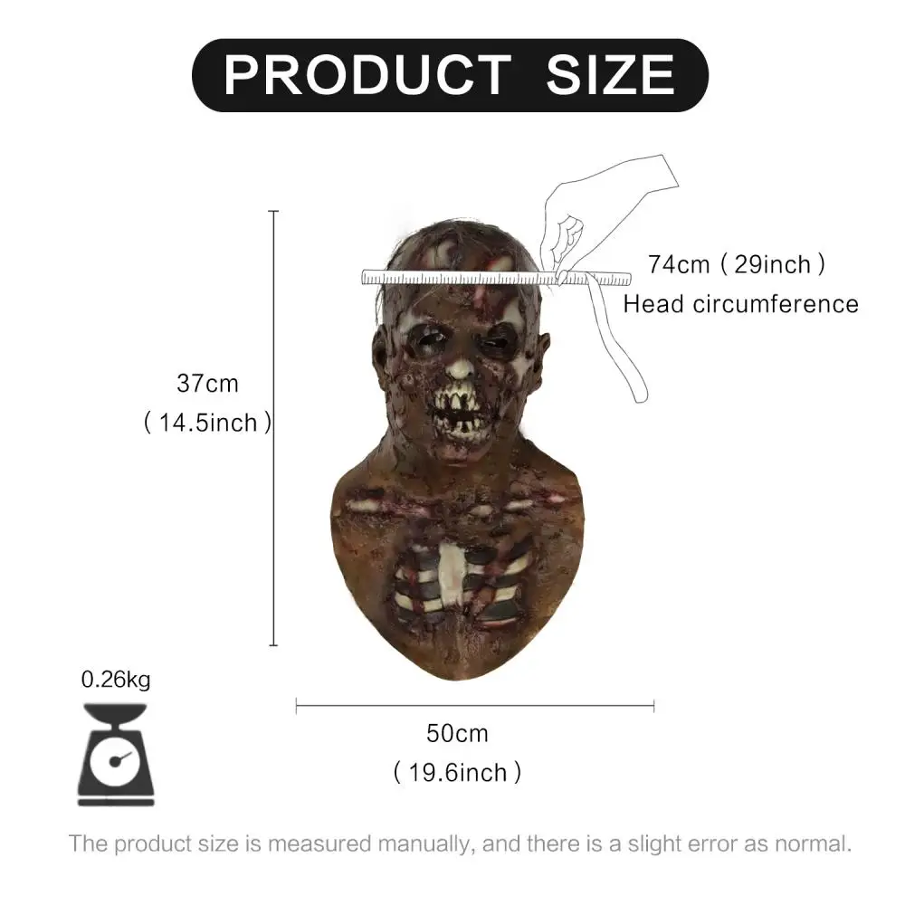 

Waylike Halloween Cement Zombie Mask Novelty Horror Latex Mask Costume Halloween Easter Party Mask