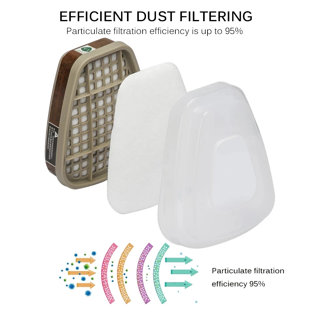 

7 in 1 Suit 7501 7502 7503 Half Face Mask Respirator for Spray Painting Protection Industrial PM2.5 Dust-Proof Facemask