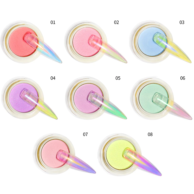 1 коробка твердый порошок авроры блеск для ногтей зеркальный пузырь пыль