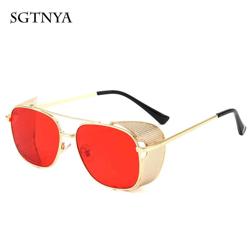 

New Square Frame Sunglasses European and American personality trend flip men sunglasses fashion decorative sunglasses UV400