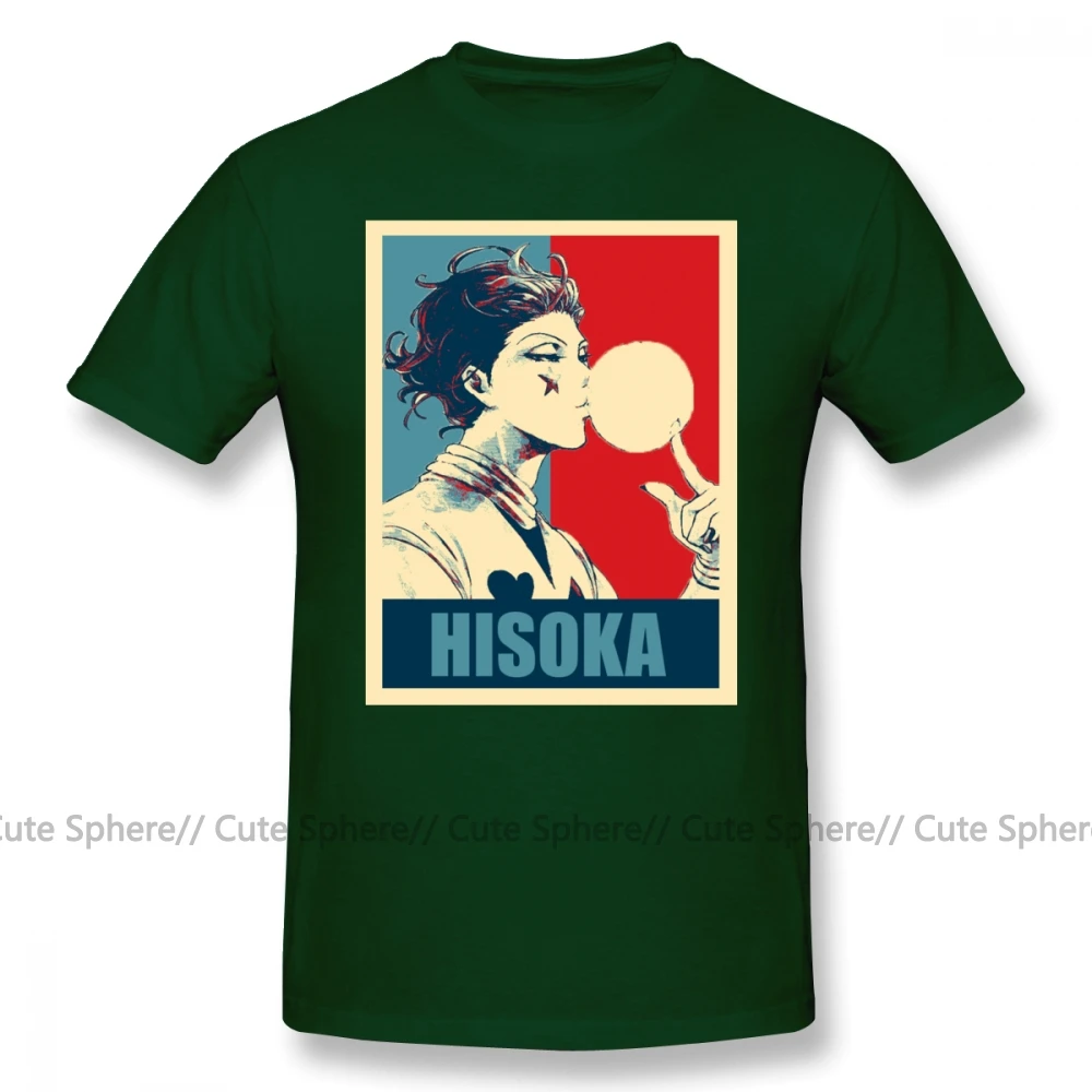 Hisoka футболка HxH Hisoka футболка смешная 100 хлопковая Футболка Большая мужская повседневная футболка с коротким рукавом и принтом - Цвет: Dark Green