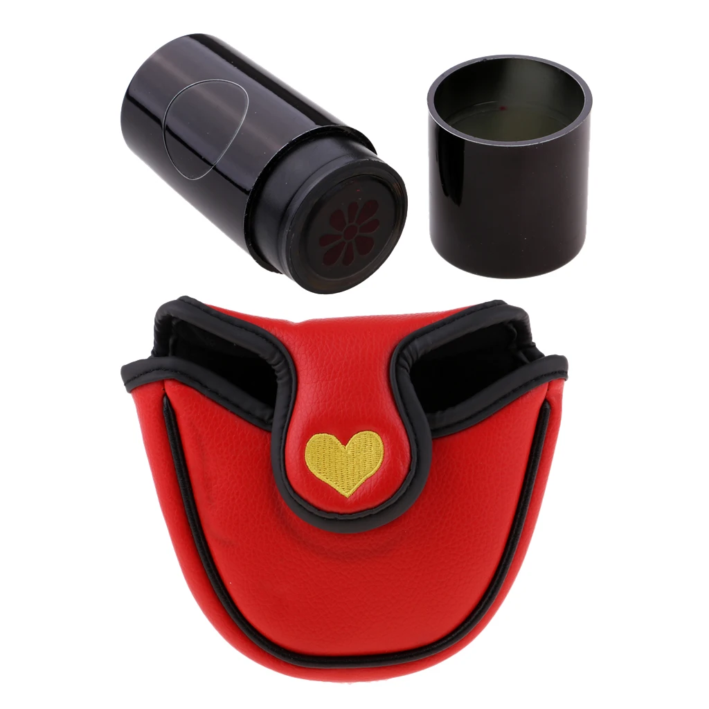 13x12 см из искусственной кожи Mallet Putter покрытие на голову центр Putters чехлы с одним бесплатным шаром штамп