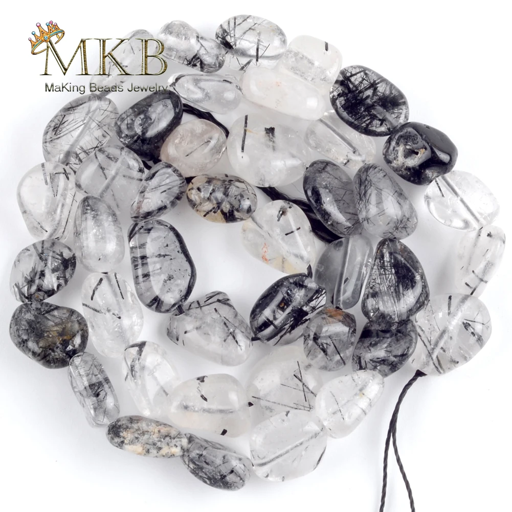 Кварцевые бусины из черного рутилированного камня 8-10 мм | Украшения и аксессуары