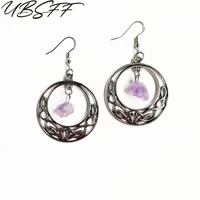 celtic knot purple crystal earrings crystal stone charms irish knot wicca for women jewelry