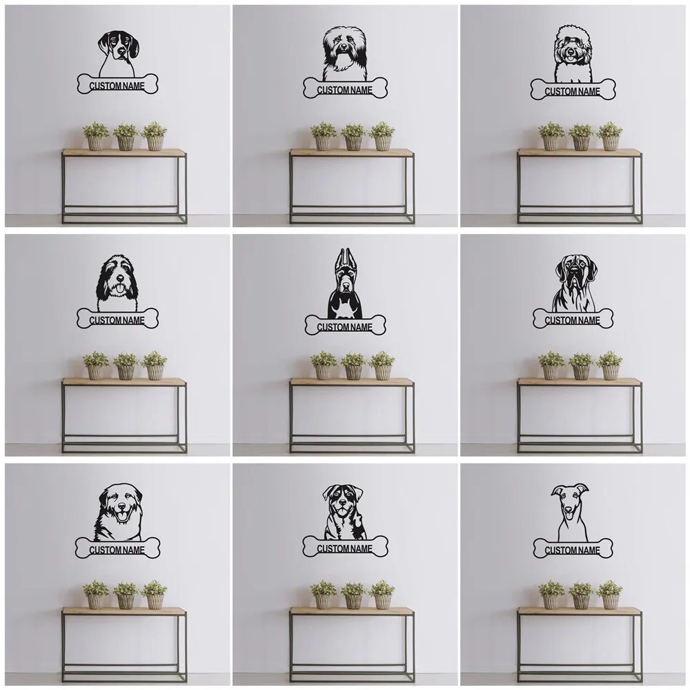 

Персонализированный подвесной декор в виде собачьей кости, с именем на заказ, с датой, для собачьей комнаты, аксессуары для украшения дома, ...