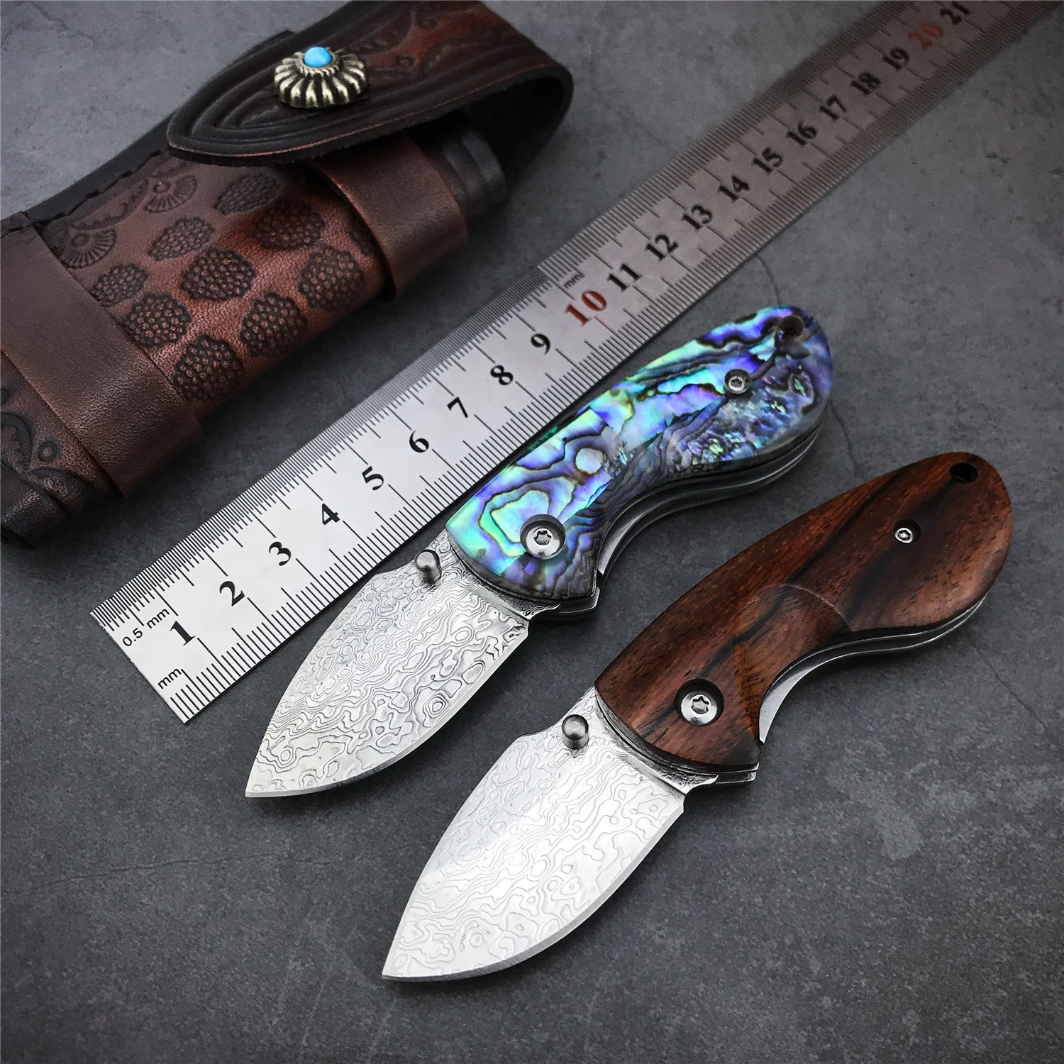 

Damascus Steel MINI Folding Knife Portable Outdoor Self Defense Rescue Hunting KNIFE Tactical Survival EDC Camping Multi-Tool