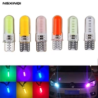silicone gel cob led car light 12v t10 w5w wedge side parking reading bulb signal lamp clearance light