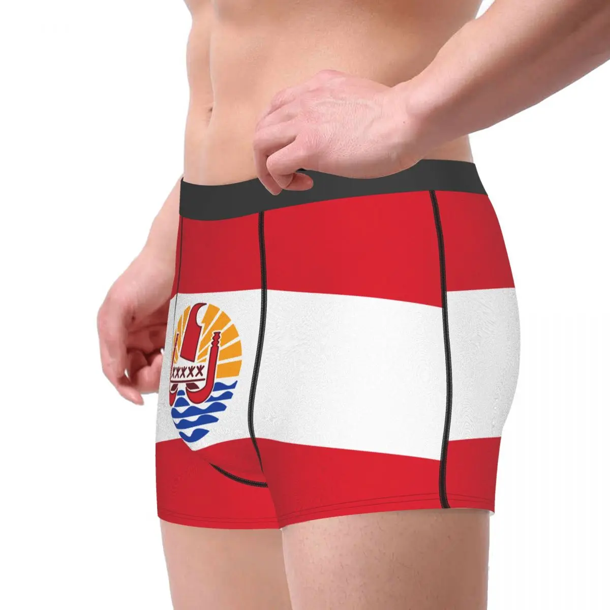 Flag Of French Polynesia Men's Boxer Briefs Flags of the regions of France Cool elastic pants for men