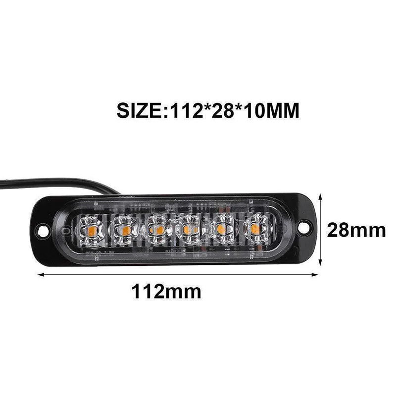 

Kit Strobe Lights Plastic Red Replacement Warning 333mA 6 LED Bar Beacon