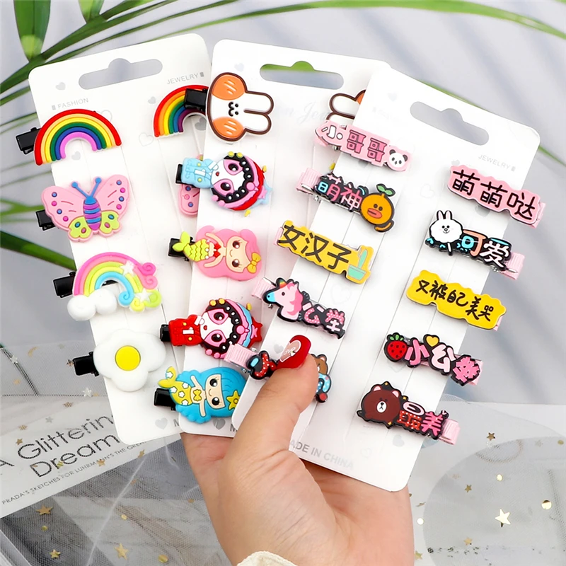 Заколки для волос в виде животных радужных заколки с единорогом 10 шт. |