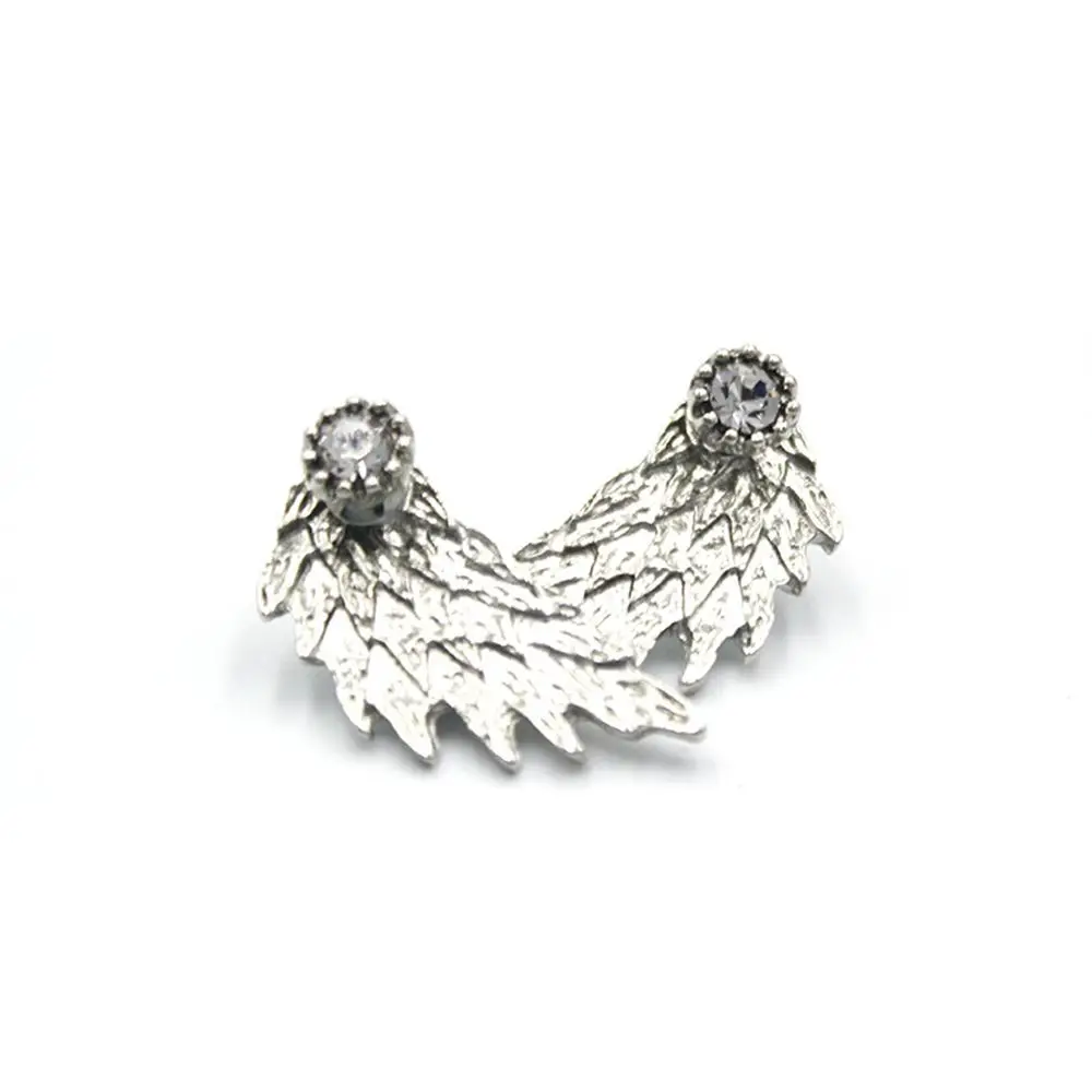 

New Fashion Gift Lady Earring Party Jewelry Earrings Gold And Gothic Cool Angel Wing Rhinestones Alloy Earrings For Women
