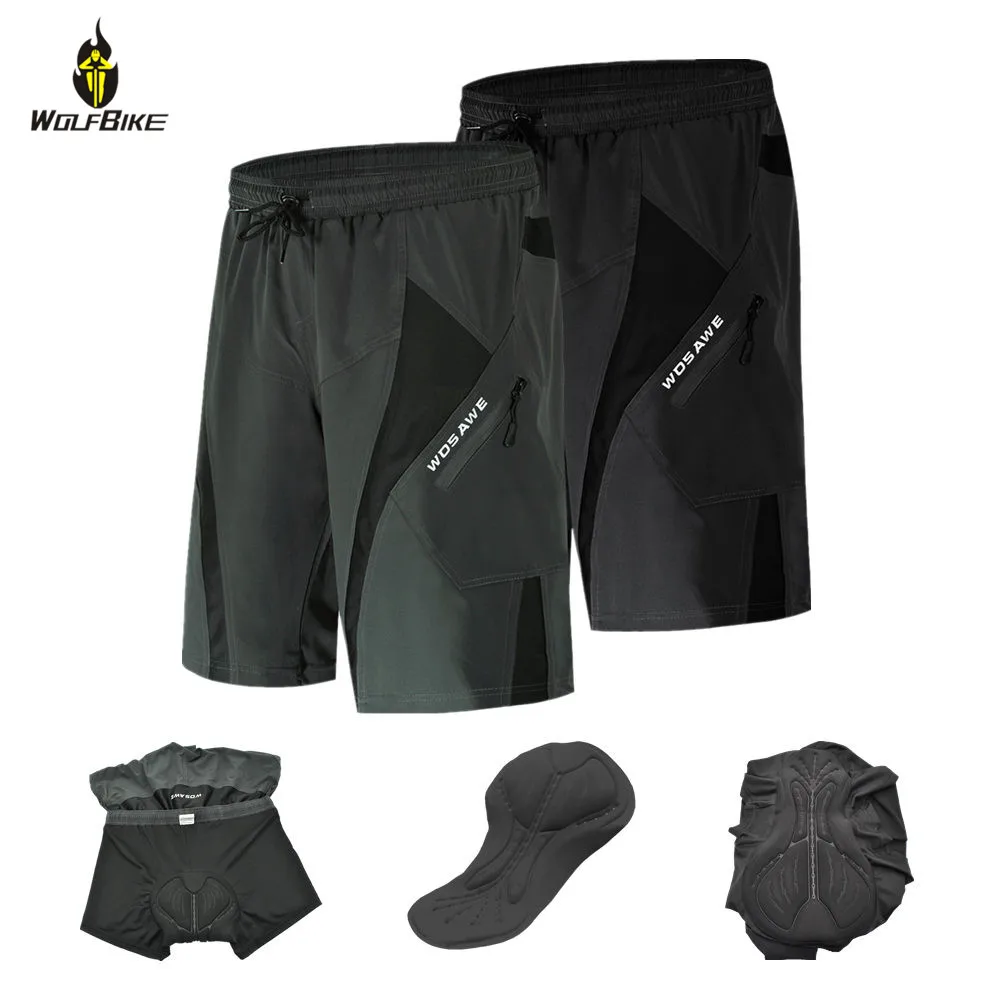 WOSAWE несъемные мешковатые велосипедные шорты 5D нижнее белье с гелевыми вставками