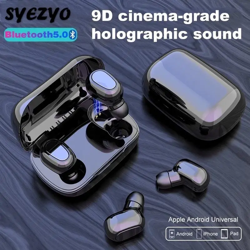 

Bluetooth Earphones L21 Tws Bluetooth Wireless Earphones Mini Waterproof 9d Surround Sound Noise Reduction Music Headphones