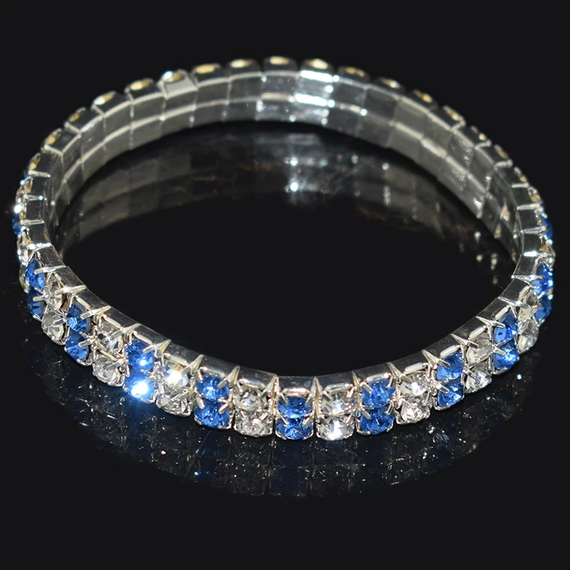 Желтый/фиолетовый модные стразы ширина тянущиеся браслеты эластичный