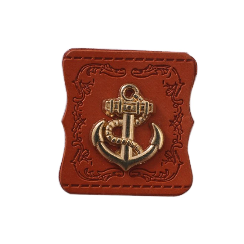 Кожаные этикетки ручной работы на заказ для заклепок вязания крючком с логотипом