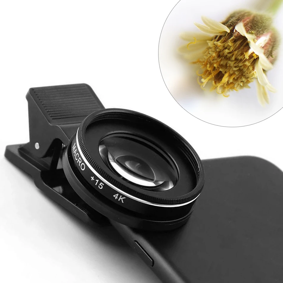 Câmera do Telefone para o Iphone Macro para Smartphone Lente Macro hd Fotografia Profissional Xiaomi Huawei 15x 37mm 30x 4k 1 Cheap Lentes para celular