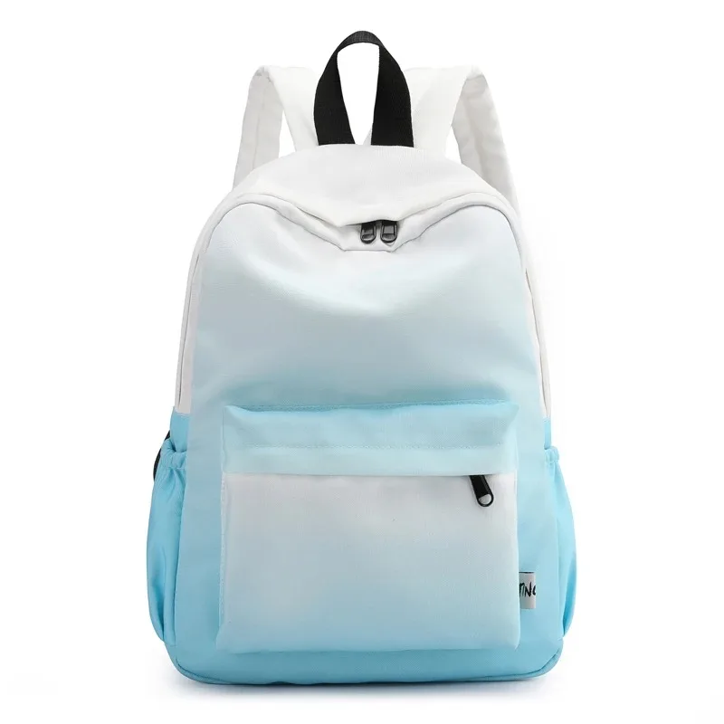 2021 New Trendy Designer Girls Book Bag White Blue Ombre School Backpack Pastel Two Tone Schoolbags Teenagers Students Bags