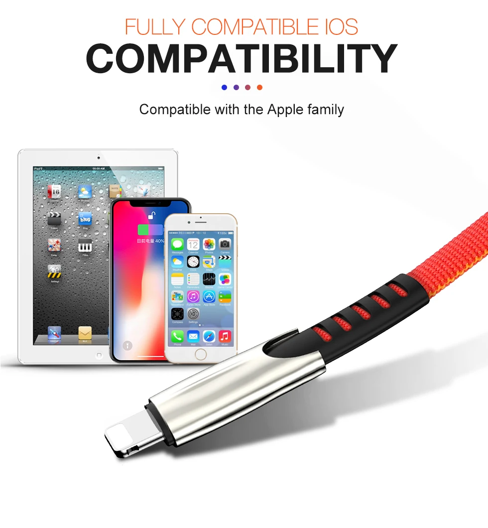 USB кабель для iPhone Xs Max XR X 8 7 6 s 6s Plus 5S SE iPad Mini Быстрая зарядка Шнур для зарядного устройства мобильного телефона