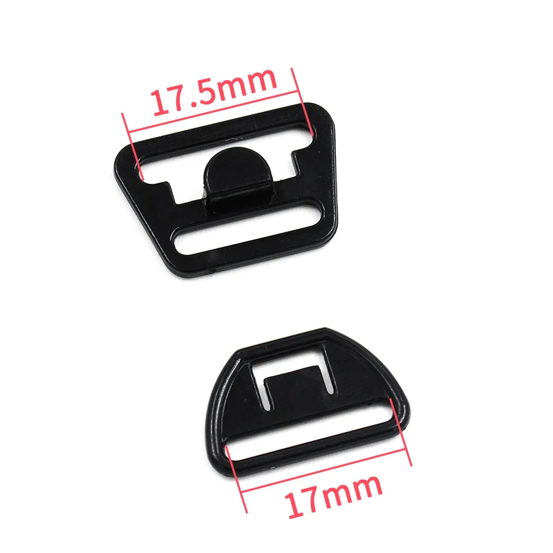 Black 18mm 10 шт. пластиковый нейлоновый бюстгальтер для грудного вскармливания с пряжкой, аксессуары для шитья бюстгальтеров, зажимы для нижнего белья - Цвет: Black 18mm