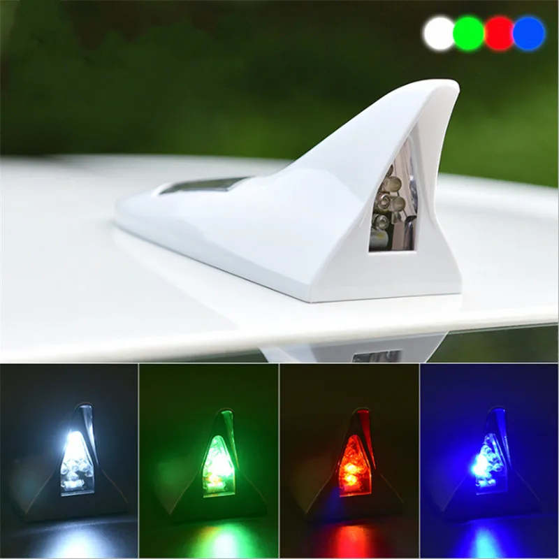 

1Pcs 8 LED Shark Fin Car Antenna Anti-collision Solar Antenna Roof Tail Modified Lights Decorative Lamp Cars Accessories