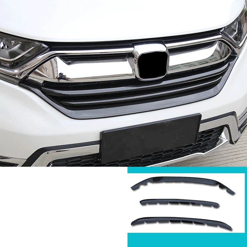 

lsrtw2017 carbon fiber abs car front grill net trims for honda crv 2017 2018 2019 2020 2021 cr-v 5 accessories exterior styling