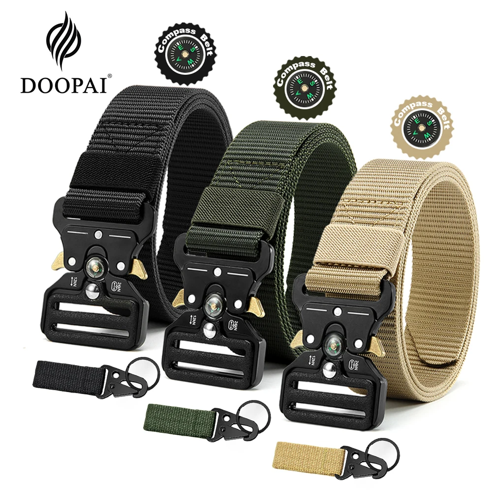 Men's Belt Army Outdoor Hunting Compass Tactical Multi Function Combat Survival Marine Corps Canvas For Nylon Male Luxury Belt
