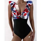 Купальник женский слитный с принтом, закрытый купальник с чашками пуш-ап, одежда для плавания, Пляжная купальная одежда для девушек, 2021