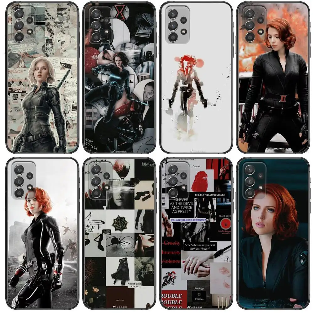 

Marvel Avengers Black Widow Phone Case Hull For Samsung Galaxy A70 A50 A51 A71 A52 A40 A30 A31 A90 A20E 5G S Black Shell Art Cel