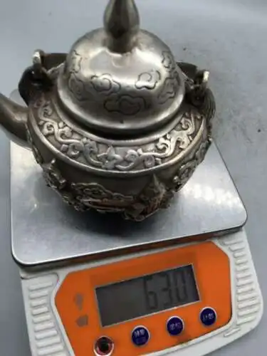 

Collect Chinese Ming Dynasty Paktong Five Road Wealth God Lucky Cloud Teapot Pot