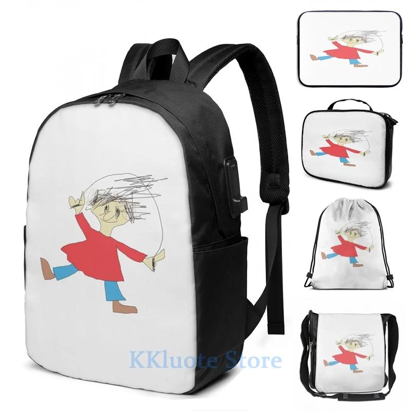 Funny Graphic print Baldis Playtime (Classically Textless) USB Charge Backpack men School bags Women bag Travel laptop | Багаж и сумки