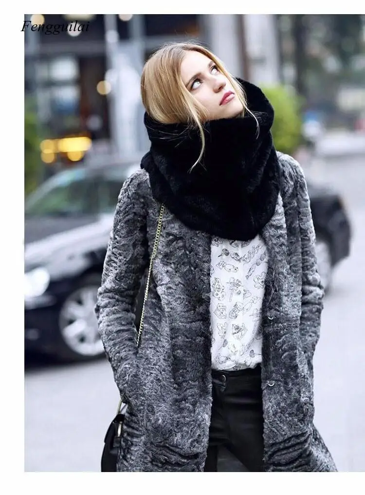 

Rabbit Fur Winter Scarf Women Faux Fur Collar Ring Scarves Lady Pashmina Wraps Shawls Winter Bandana Foulard Cashmere