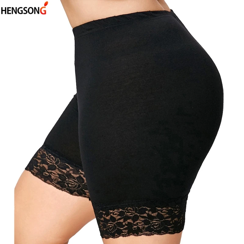 Lace Patchwork Under Shorts For Women Summer Comfortable Thin Pants Under Skirt Lace Hem Plus Size Safety Short Pants