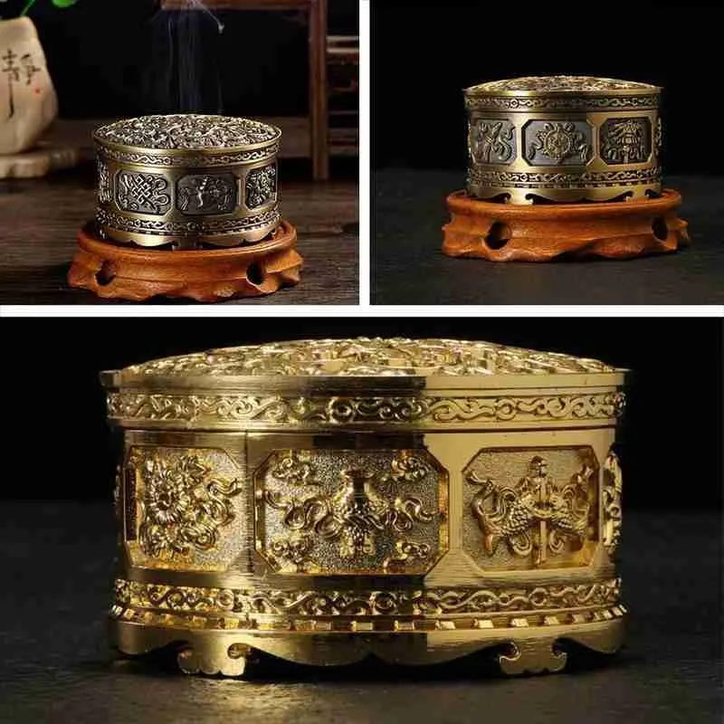 

Nepal Style Alloy Coil Incense Burner Creative Incense Furnace Holder Aromatherapy Room Home Ornaments Crafts Decor Z3Q4