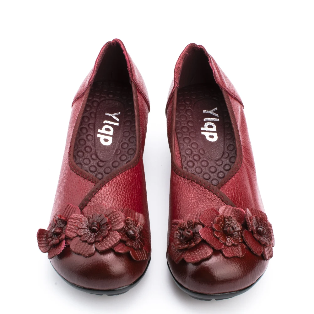 Wholesale Women's Shoes Original National Handmade Leather Pumps 2019 Autumn Antiskid Soft Non-slip Rubber Soles | Обувь