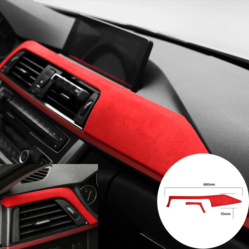 

Замшевая лента для BMW F30 F31 F32 F34 F36 3GT 2013-2019 алькантара, панель приборной панели автомобиля с вентиляционным отверстием, панель, полосы, крышки, ...