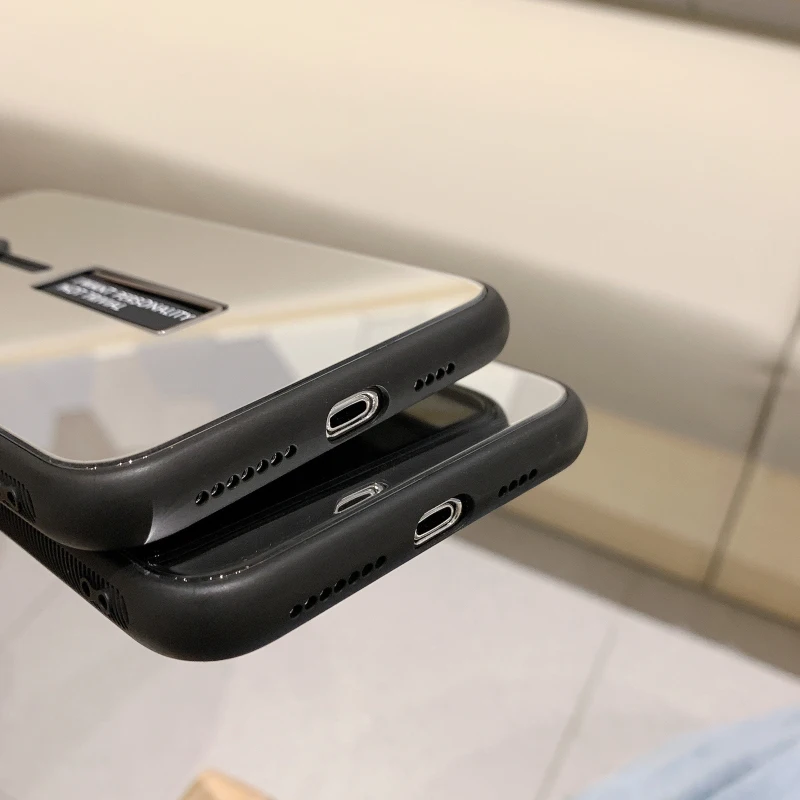 Чехол для Iphone 7 X XR 8 6s XS 6 роскошный модный стеклянный зеркальный чехол с кольцом Plus