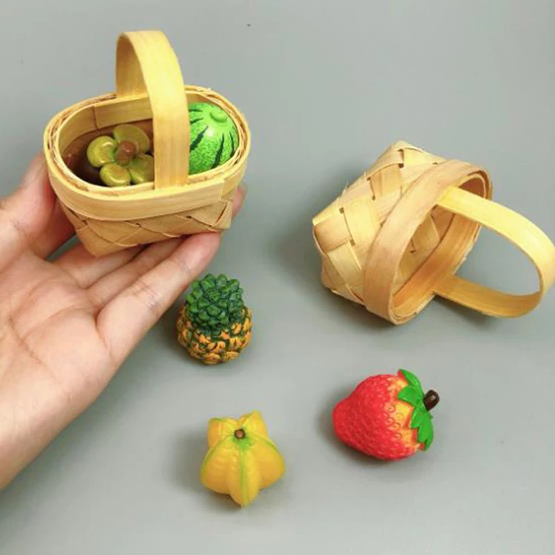 

Мини 1/12 милый кукольный домик рама из ротанга ручная плетеная корзина для овощей