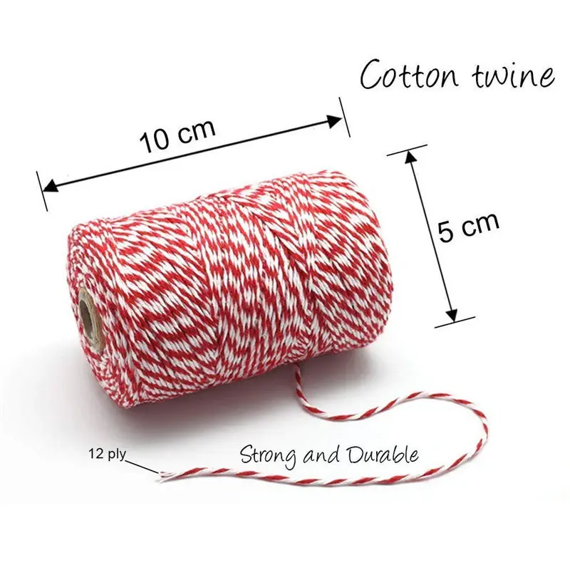 DIY Ручная работа хлопок нить 1 рулон 100 метров Высокое качество веревка красный