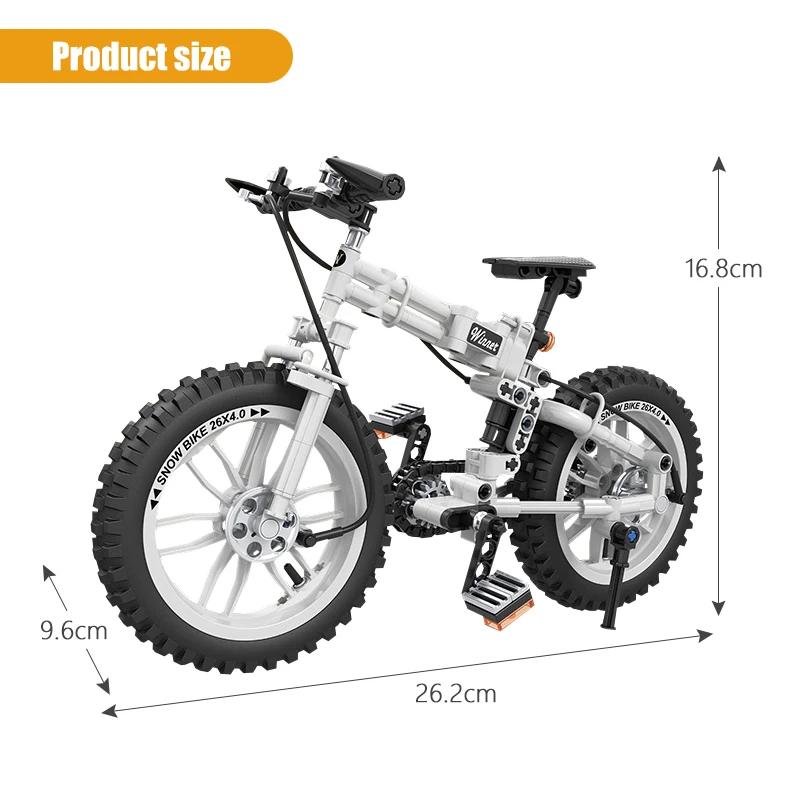

High-tech City Bicycle Mountain Folding Bike With Inflator Model Building Blocks Creator Bricks Educational Toys for Kid