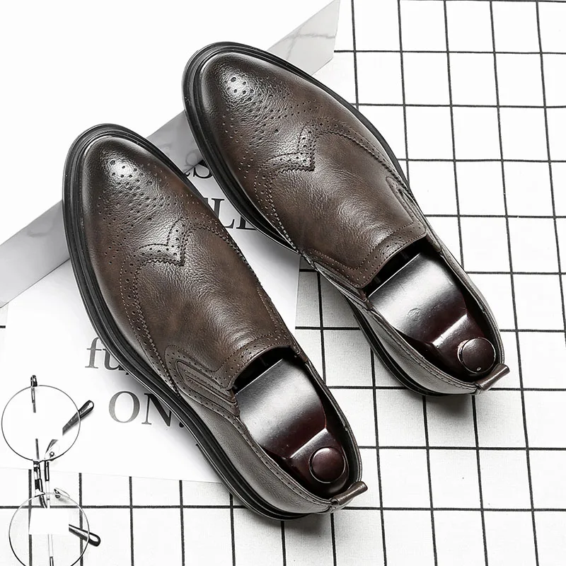 2021 мужские классические туфли ручной работы в стиле броги кожаные свадебные